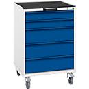 Gaveta gabinete Verso série, móvel, 5 gavetas, H 980 x W 650 mm