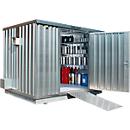 Gefahrstoffcontainer ST 1000 SAFE Tank, verzinkt, B 3050 x T 2170 x H 2300 mm, 1030 l, aktive Lagerung, temporärer explosionsgeschützter Lüfter