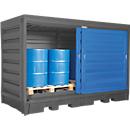 Gefahrstoffdepot asecos, Polyethylen, unterfahrbar, B 3200 x T 1740 x H 2170, für 8 Fässer à 200 l