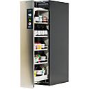 Gefahrstoffschrank Asecos V-LINE, Typ 90, 1 Vertikalauszügen, Anthrazitgrau/Edelstahl