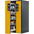 Gefahrstoffschrank Asecos V-LINE, Typ 90, 2 Vertikalauszügen, Anthrazitgrau/Goldgelb