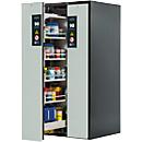 Gefahrstoffschrank Asecos V-LINE, Typ 90, 2 Vertikalauszügen, Anthrazitgrau/Lichtgrau