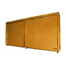 Geïsoleerde rekkenbak BAUER CEH 75-2, staal, schuifdeur, B 7800 x D 1550 x H 3490 mm, oranje