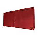 Geïsoleerde rekkenbak BAUER CEH 75-2, staal, schuifdeur, B 7800 x D 1550 x H 3490 mm, rood