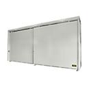 Geïsoleerde rekkenbak BAUER CEH 75-2, staal, schuifdeur, B 7800 x D 1550 x H 3490 mm, wit