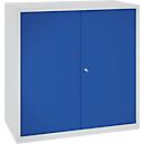 Gereedschapskast, veiligheidsslot, 2 legborden &amp; 1 lade, B 1000 x D 500 x H 1000 mm, plaatstaal, lichtgrijs/gentiaanblauw