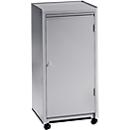 Gereedschapskast, zwenkwielen met kogellager, H 1000 x B 500 x D 500 mm, lichtzilver