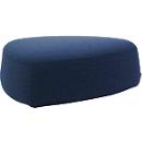 Gestoffeerd meubilair Leyform GOGO Pouf, groot, ovaal, B 1240 x D 1090 x H 440 mm, met glijders, stoffen bekleding, donkerblauw