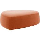 Gestoffeerd meubilair Leyform GOGO Pouf, groot, ovaal, B 1240 x D 1090 x H 440 mm, met glijders, stoffen bekleding, terracotta bruin