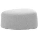 Gestoffeerd meubilair Leyform GOGO Pouf, medium, ovaal, B 980 x D 910 x H 440 mm, met glijders, stoffen bekleding, lichtgrijs