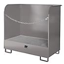 Gevaarlijke stoffen depot type GD-A BAUER, staal, L 1420 x B 750 x H 1370 mm, opvangcapaciteit 220 liter, muisgrijs RAL 7005