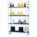 Gevaarlijke stoffen stelling asecos RWW 1364, B 1360 x D 640 x H 2000 mm, met 4 legborden van 40 l van gelakt staal