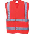 Gilet de sécurité Portwest C470, EN ISO 20471 classe 2, bandes réfléchissantes, taille XL, polyester, rouge