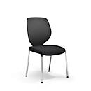GIROFLEX 353 Chaise à quatre pieds, dossier en maille, acier tubulaire de précision empilable, sans accoudoirs, noir/noir