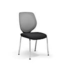 GIROFLEX 353 four-legged chair, mesh backrest, stackable precision tubular steel, without armrests, grey/black