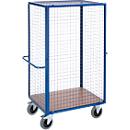 Gitter-Regalwagen, 1385 x 850 x 1800 mm, mit einhängbarer Vorderwand