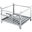 Gitterbehälter Schäfer Shop Select, mit halbklappbarer Wand, L 1000 x B 800 x H 605 mm, feuerverzinkt, Traglast bis 1000 kg