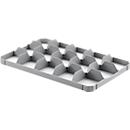 Gläsereinsatz Ringoplast, für Gläser- & Eurokästen, 3 x 5, unten, lebensmittelecht, stapelbar, B 365 x H 55 mm, Kunststoff, hellgrau