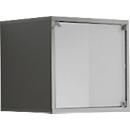 Glasdeur voor kubusvormige open kast, wit