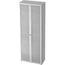 Glastürenschrank TOPAS LINE, 6 Ordnerhöhen, B 800 mm, lichtgrau