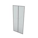 Glazen deur X-TIME WORK, 5 ordnerhoogten, gesatineerd, in aluminium frame, B 860 x D 5 x H 2110 mm
