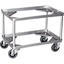 Gmoehling Chariot pour bacs de transport type 1, jusqu'à 200 kg, roues pivotantes et fixes, roues à bandage plein, L 642 x l 424 x H 440 mm, acier galvanisé