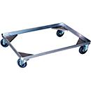 Gmoehling Fahrgestell für Transportkästen Typ 2, bis 200 kg, Lenk- und Bockrollen, Vollgummi-Räder, L 772 x B 572 x H 150 mm, Stahl verzinkt