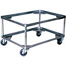 Gmoehling transportwagen voor transportbakken type 2, tot 200 kg, zwenk- en bokwielen, massief rubberen wielen, L 772 x B 572 x H 440 mm, staal verzinkt