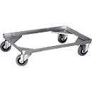 Gmoehling transportwagen voor transportbakken type 3, tot 200 kg, zwenk- en bokwielen, massief rubberen wielen, L 575 x B 370 x H 150 mm, staal verzinkt
