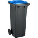 GMT waste garbage can, 140 l, mobile, black-blue