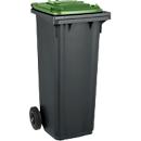GMT waste garbage can, 140 l, mobile, black-green