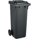 GMT waste garbage can, 140 l, mobile, black-grey