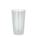 Gobelet Papstar, réutilisable, 0,2 l, Ø 65 mm, avec trait de remplissage &amp; arête d'empilage, incassable, adapté au lave-vaisselle, r, PP, translucide, 10 pièces