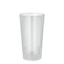Gobelet Papstar, réutilisable, 0,3 l, Ø 70 mm, avec repère de remplissage et rebord d'empilage, incassable, lavable au lave-vaisselle, PP, translucide, lot de 10