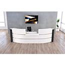 Grand comptoir de réception en arc Faro, avec module bas, passage de câbles, L 3240 x P 1230 x 1120 mm, blanc/anthracite