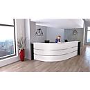 Grote ontvangstbalie Faro, met legbord en zijpanelen, B 3320 x D 1800 x H 1120 mm, wit/antraciet
