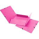Gummibandmappe Biella, DIN A4, bis 200 Blatt, L 318 x B 242 x H 5 mm, Karton, rosa, 5 Stück 
