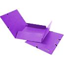 Gummibandmappe Biella, DIN A4, bis 200 Blatt, L 318 x B 242 x H 5 mm, Karton, violett, 5 Stück 