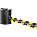 Gurtband RS-GUIDESYSTEMS GLW1800, Wandmontage, inkl. Reflexionsstreifen, Gurtband L 18000 x B 50 mm, Gehäuse ⌀ 200 x H 210 mm, schwarz/gelb