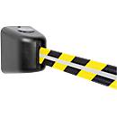 Gurtband RS-GUIDESYSTEMS GLW425J, Wandmontage, inkl. Reflexionsstreifen, L 5000 mm, Gehäuse B 130 x T 140 x H 155 mm, gelb/schwarz