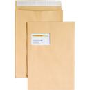 Gusset envelopes, 20 mm, window, adhesive, DIN C4, 100 pieces, natron brown
