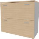 Hängeregistraturschrank ARLON OFFICE, 2 Ordnerhöhen, B 900 x T 450 x H 816 mm, Eiche-Dekor/alu