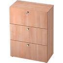 Hängeregistraturschrank TOPAS LINE, 3 Ordnerhöhen, mit Vollauszug, Nußbaum-Dekor/Nußbaum-Dekor