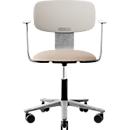 HÅG Tion 2140 Bürostuhl, HÅG inBalance®, höhenverstellbar 408 - 542 mm, neigbar, gepolsterter Sitz, Universalrollen, beige/grau, mit Armlehnen
