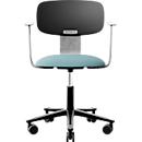 HÅG Tion 2140 Bürostuhl, HÅG inBalance®, höhenverstellbar 408 - 542 mm, neigbar, gepolsterter Sitz, Universalrollen, hellblau/schwarz, mit Armlehnen