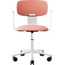 HÅG Tion 2140 Bürostuhl, HÅG inBalance®, höhenverstellbar 408 - 542 mm, neigbar, gepolsterter Sitz, Universalrollen, hellrosa, mit Armlehnen