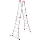 HAILO M80 multifunctionele ladder 4x6 sporten gemaakt van aluminium, te gebruiken als trapladder, enkele ladder en trapladder, werkhoogte tot 6,75 m