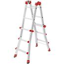 HAILO M80 Multifunktionsleiter 4x3 Sprossen aus Aluminium, als Steh- und Anlegeleiter nutzbar, Arbeitshöhe bis 3,71 m