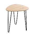 HAKU Beistelltisch, quadratisch, Stahl lackiert, Ablage MDF (melaminharzbeschichtet), B 400 x T 400 x H 430 mm, schwarz/Eiche hell