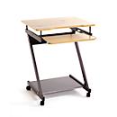 HAKU computerwagen, 3 legborden, tot 15 kg, 4 zwenkwielen, B 600 x D 490 x H 760 mm, staal/hout, antraciet/licht eiken decor